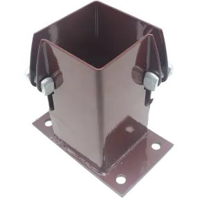 Bolt Down Fence Post Flush Fit Shoe -75mm - Oxide Red