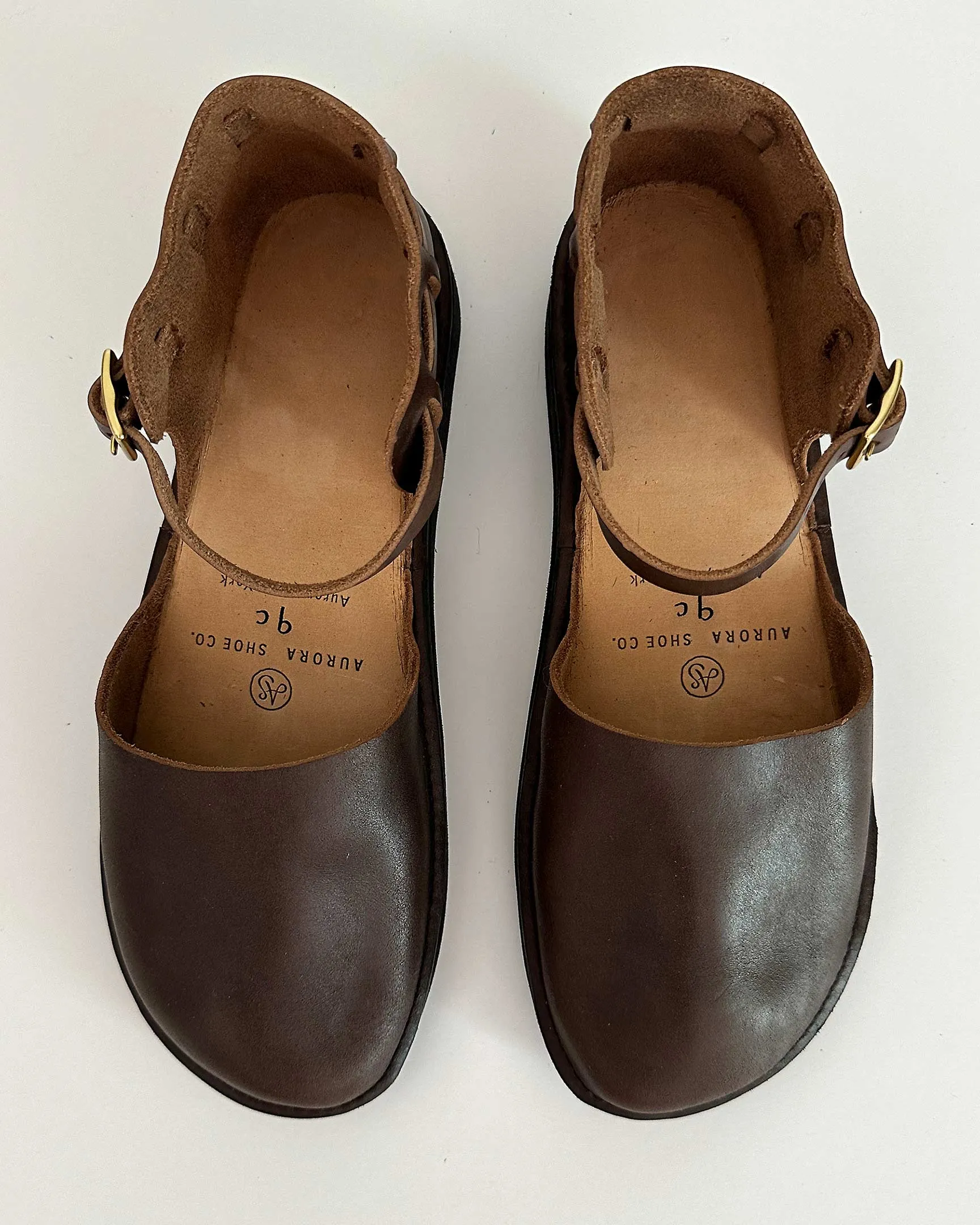 Brown Leather Mary Jane Shoes