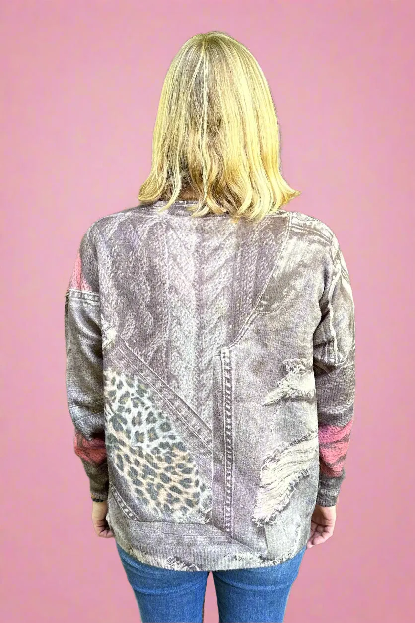 Digitally Printed Crew Neck - Cheetah