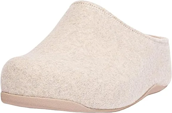 FitFlop Shuv Ivory Slip On Rounded Toe Slip Resistant Comfortable Slippers