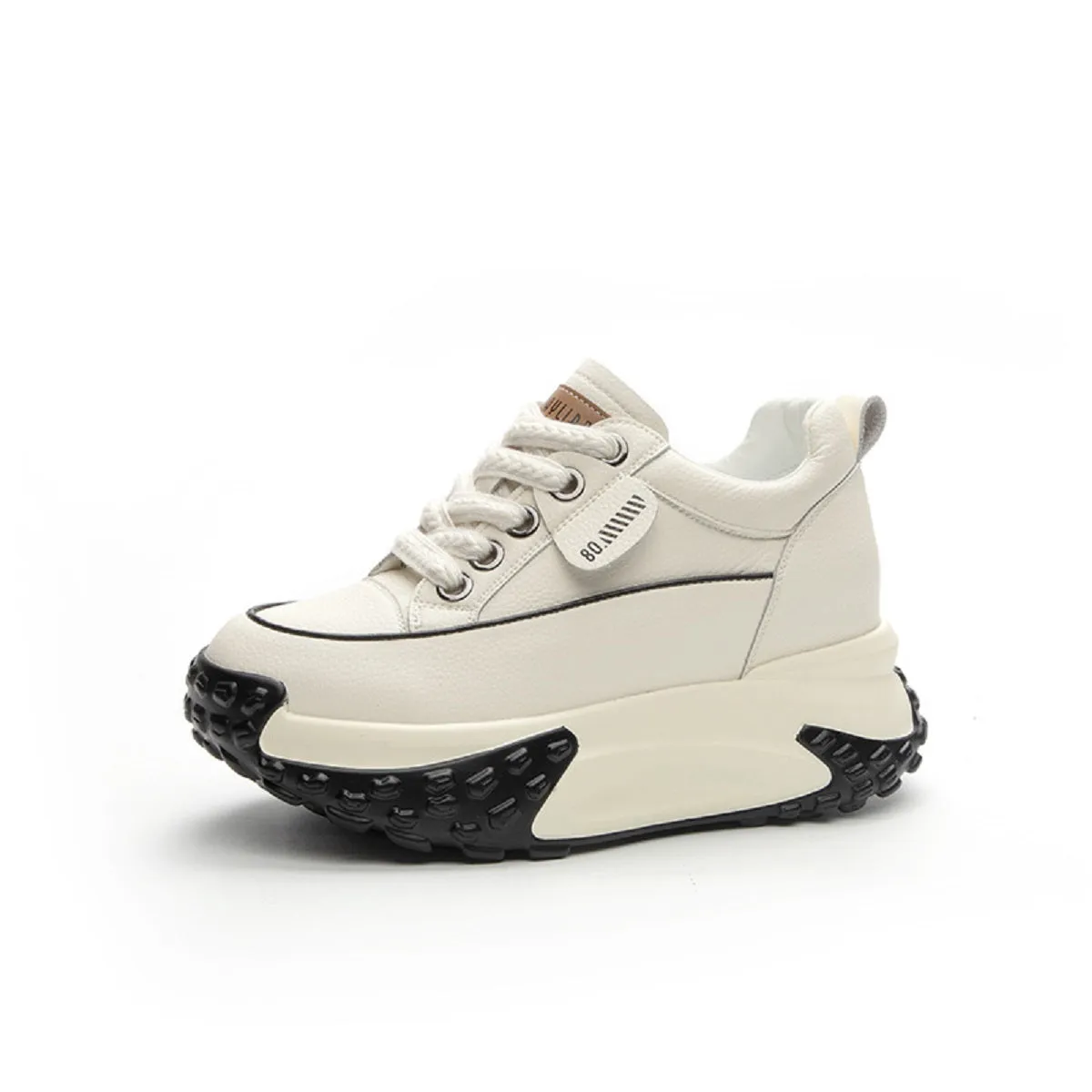 Genuine Leather Chunky Platform Sneakers