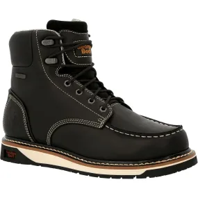 Georgia Men's AMP LT Wedge 6" Moc Toe Waterproof Work Boot - Black - GB00475