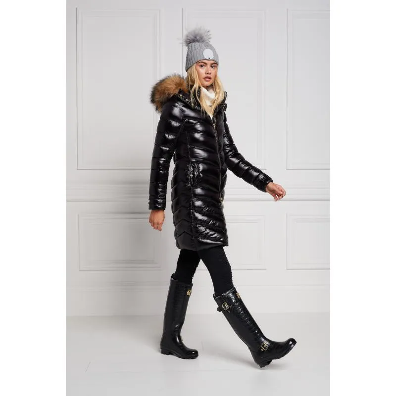 Holland Cooper Sherpa Lined Regency Ladies Wellington - Black Croc