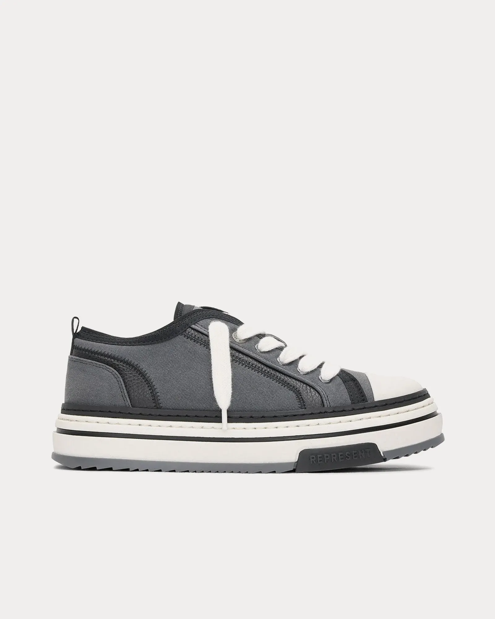 HTN X Low Black Textured Low Top Sneakers