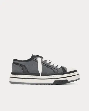 HTN X Low Black Textured Low Top Sneakers