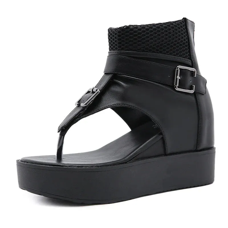Joskaa 2024 New Belt Buckle Chunky Sandals