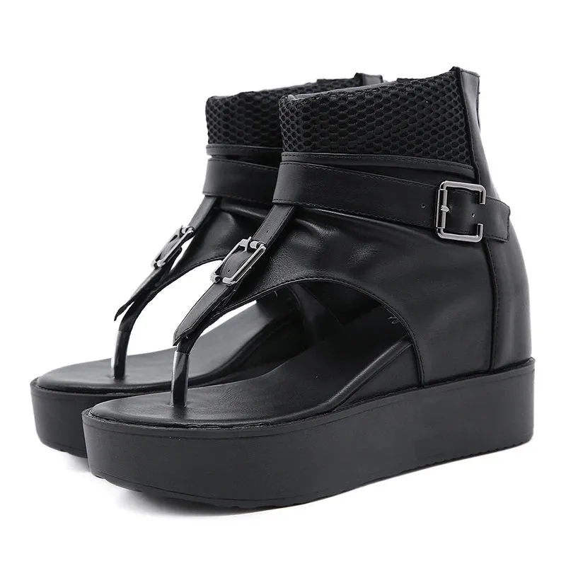 Joskaa 2024 New Belt Buckle Chunky Sandals