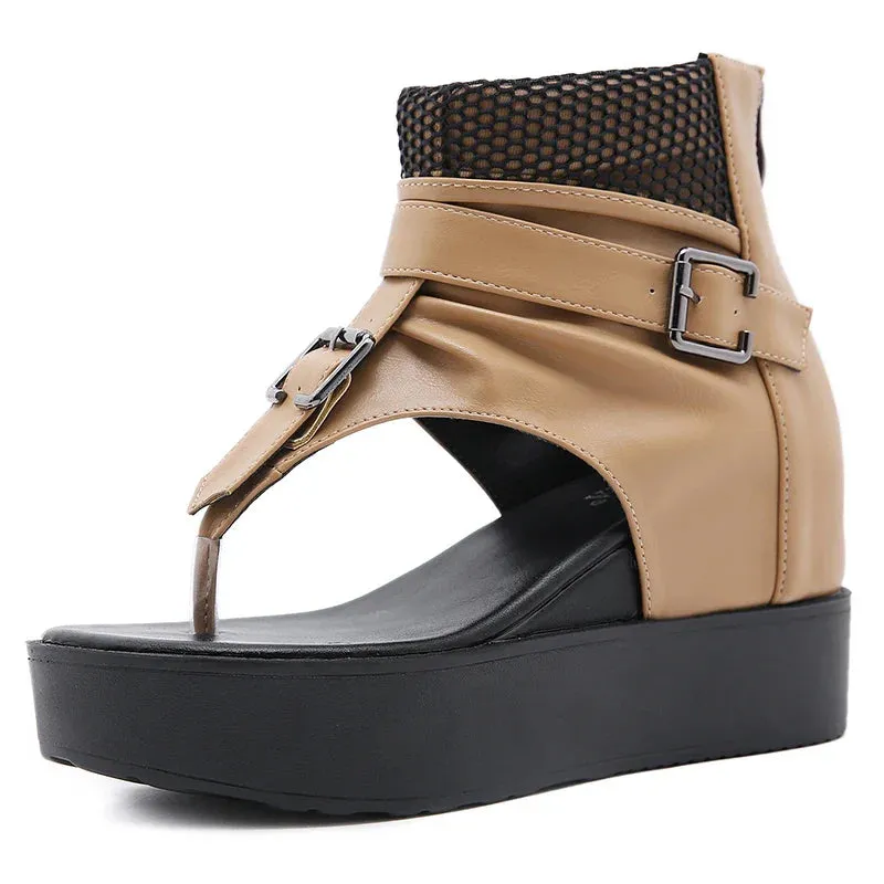Joskaa 2024 New Belt Buckle Chunky Sandals