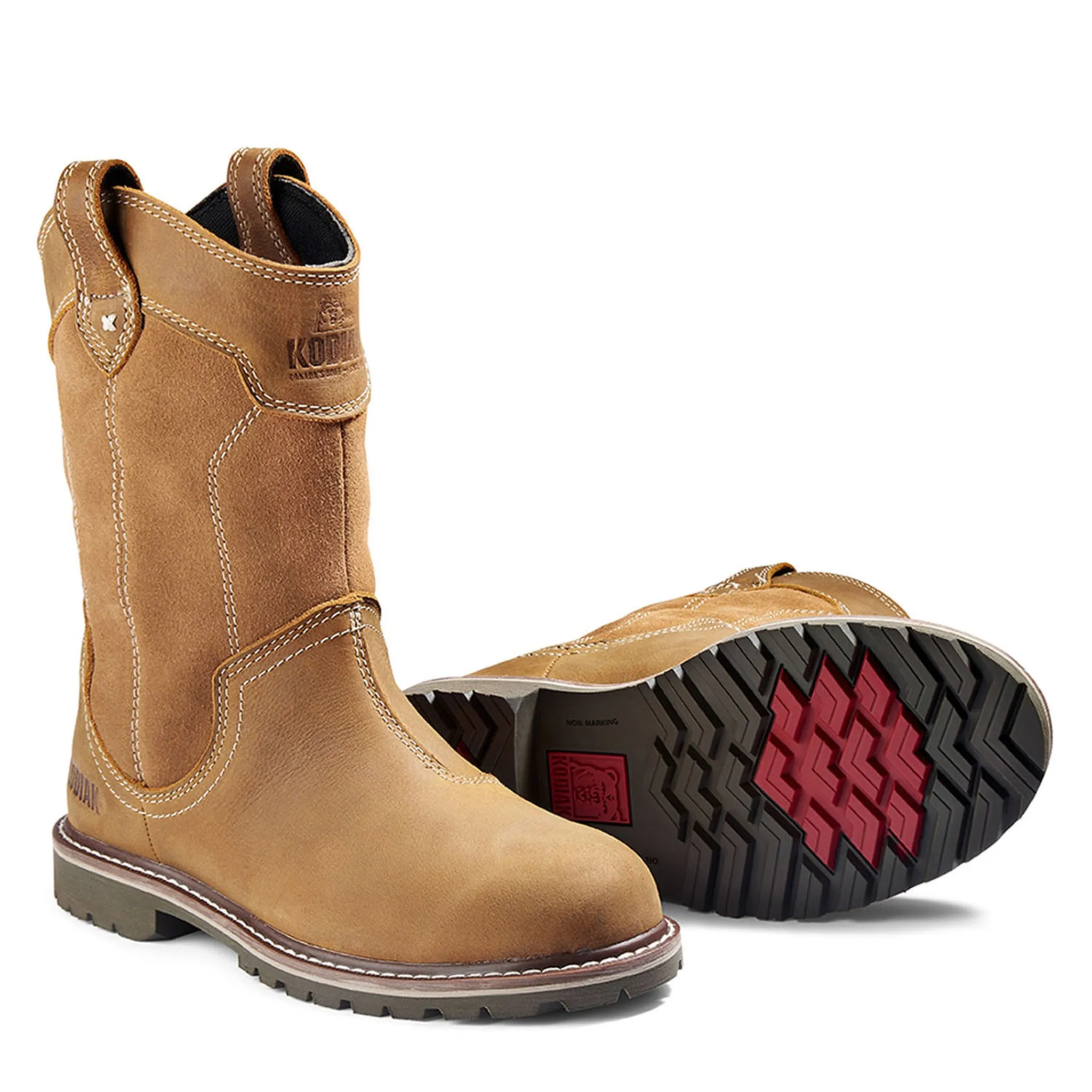 Kodiak Women's Safety Work Boots Bralorne Wellington Full Grain Leather Waterproof with Composite Toe and Plate  | Brown | Sizes 5-11
