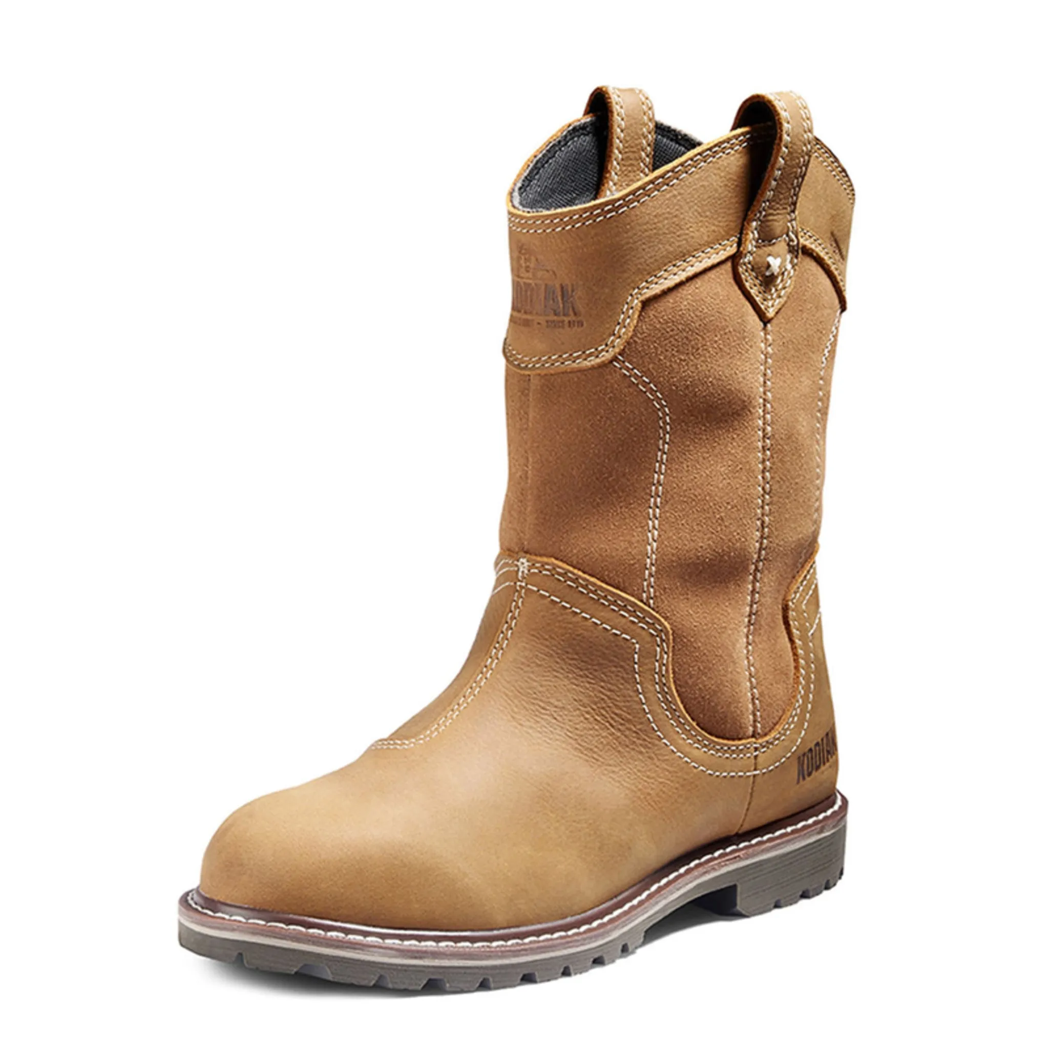 Kodiak Women's Safety Work Boots Bralorne Wellington Full Grain Leather Waterproof with Composite Toe and Plate  | Brown | Sizes 5-11