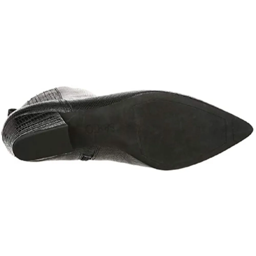 Luca Black Snake Print Leather Franco Sarto Ankle Boot