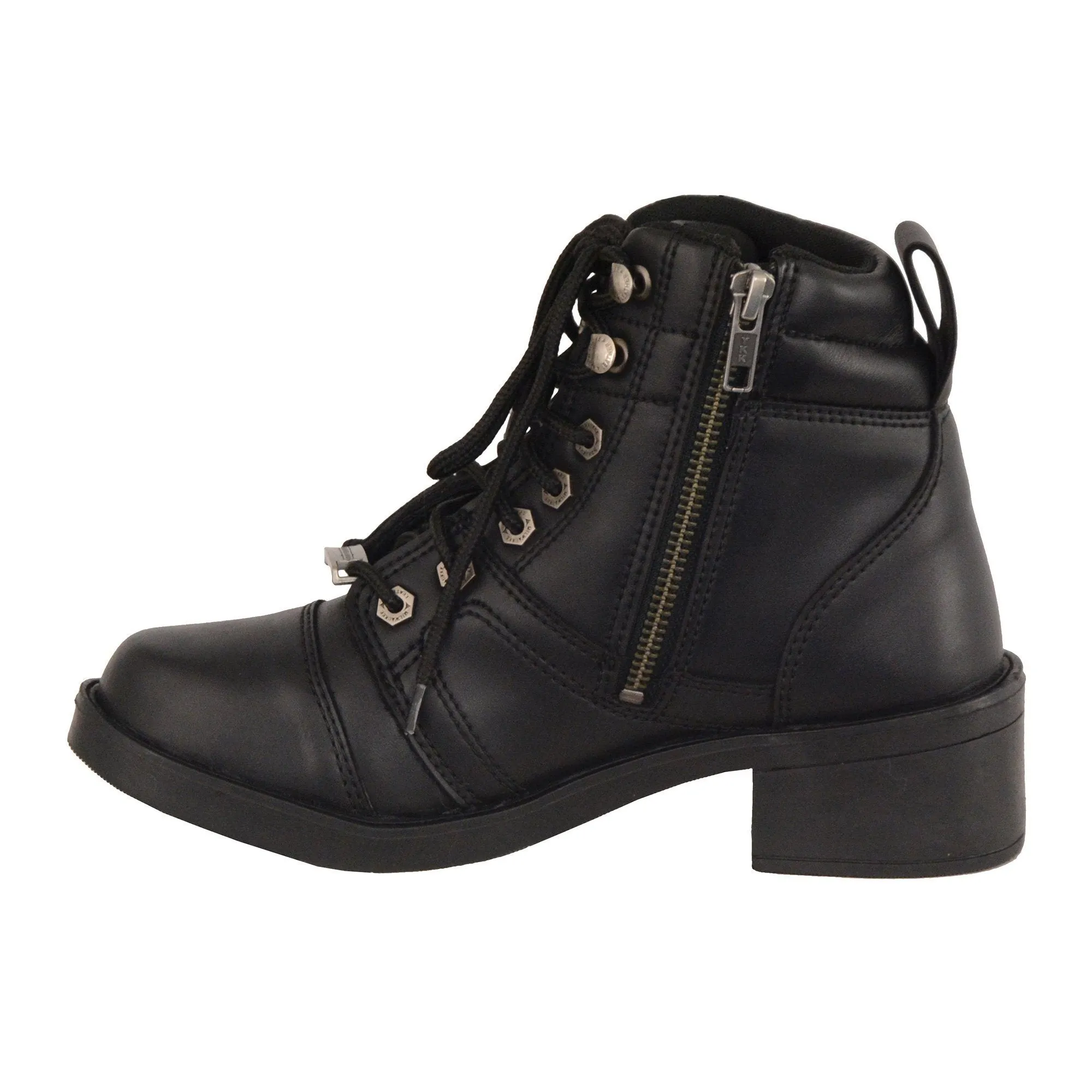 Milwaukee Boots-MBK9255-Kids Black Side Zipper Lace to Toe Boot
