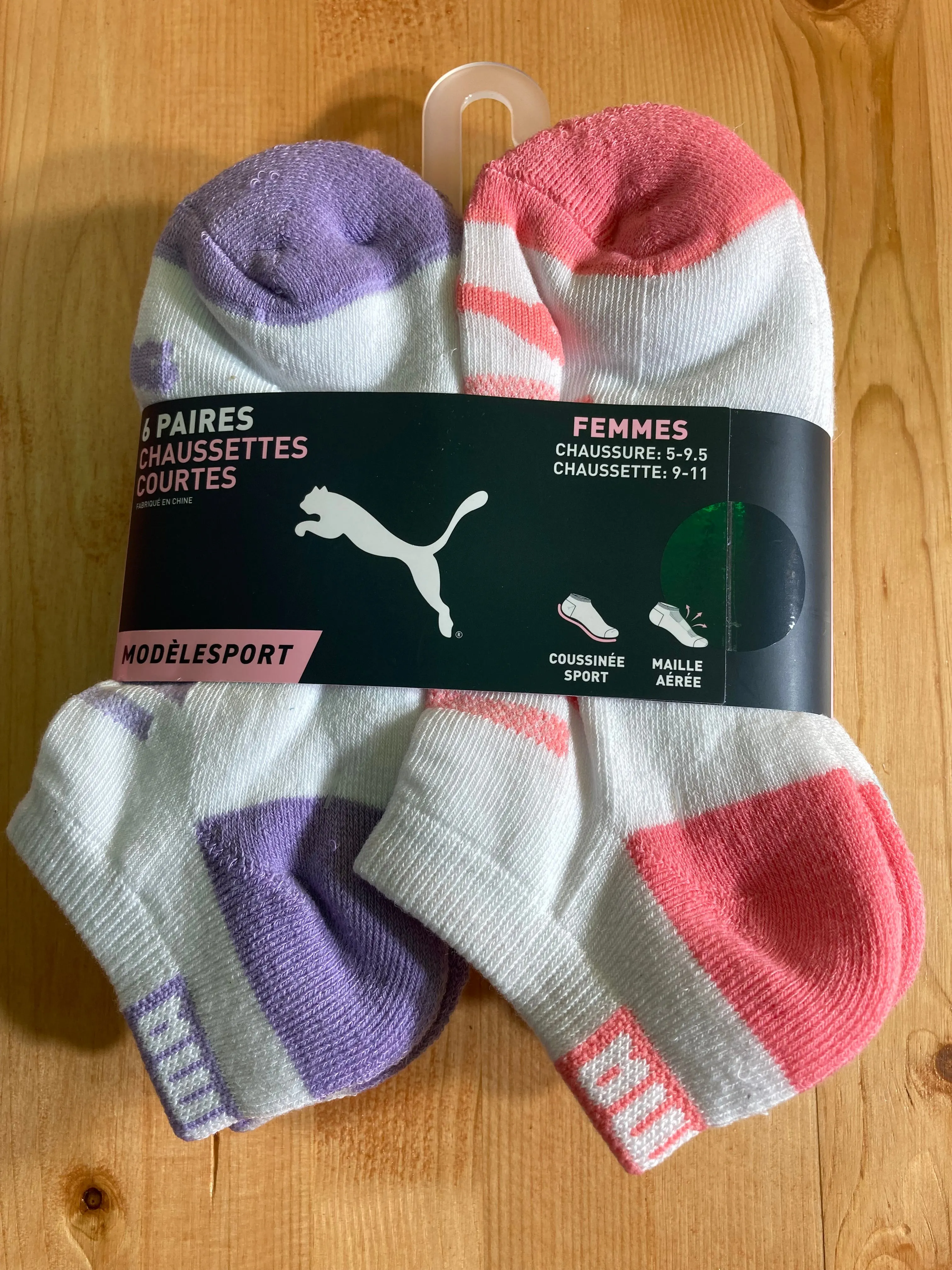 NEW! PUMA SPORTSTYLE Womens Shoe Size 5-9.5 Cushioned 6 Pair Low Cut Socks