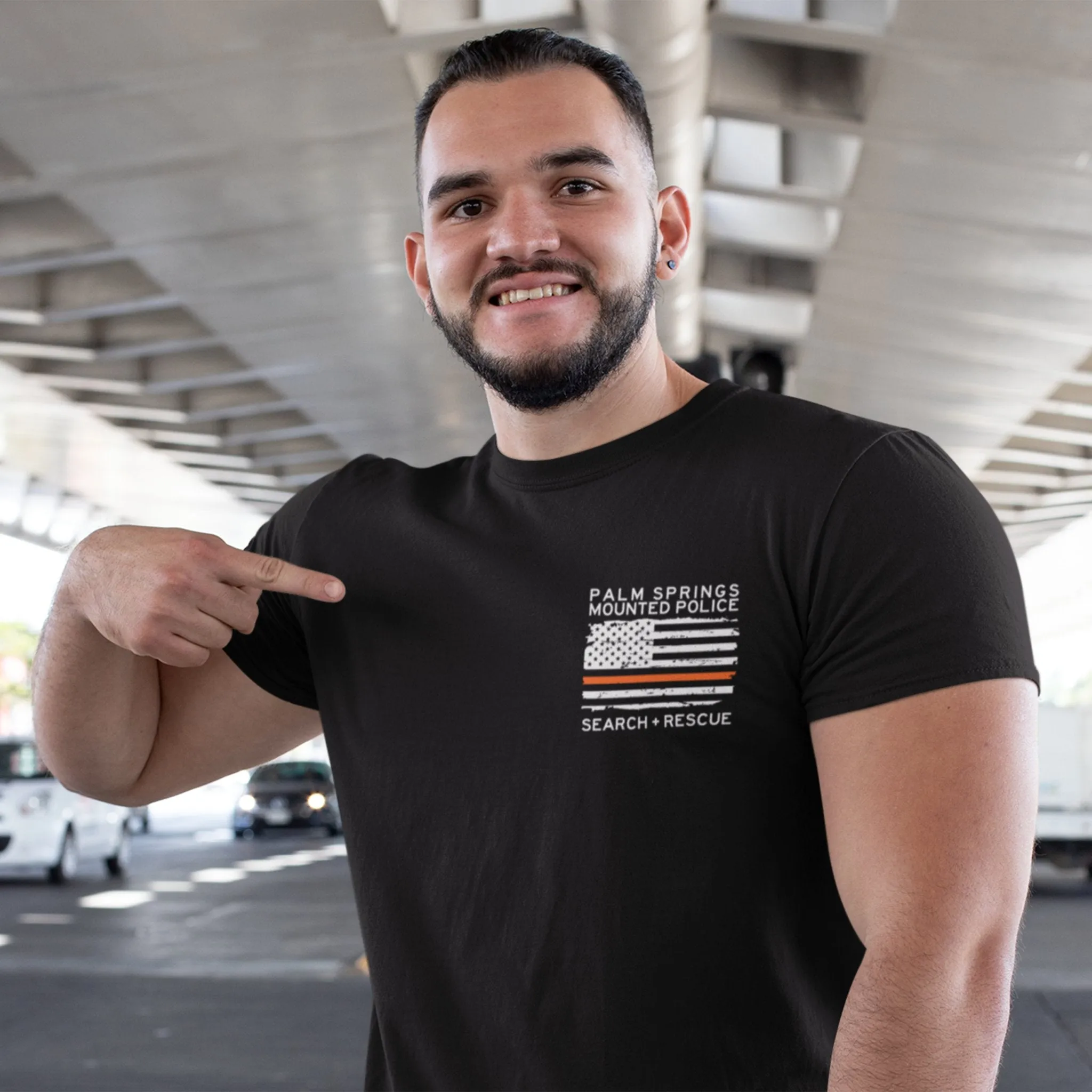 Palm Springs Mounted Police Search and Rescue Unisex T-shirt - Black