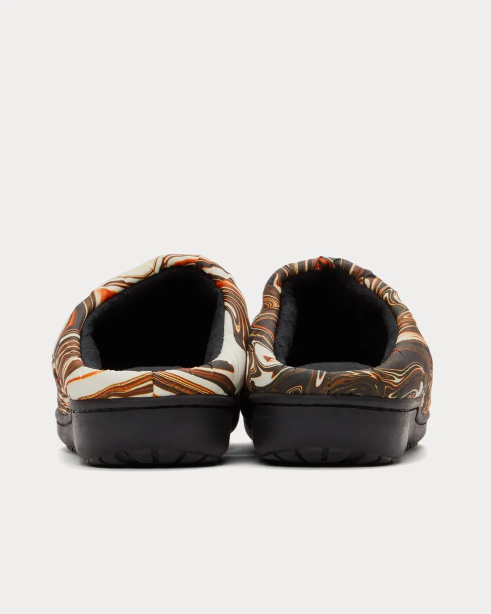 Quilted Suminagashi Brown / White Slip Ons