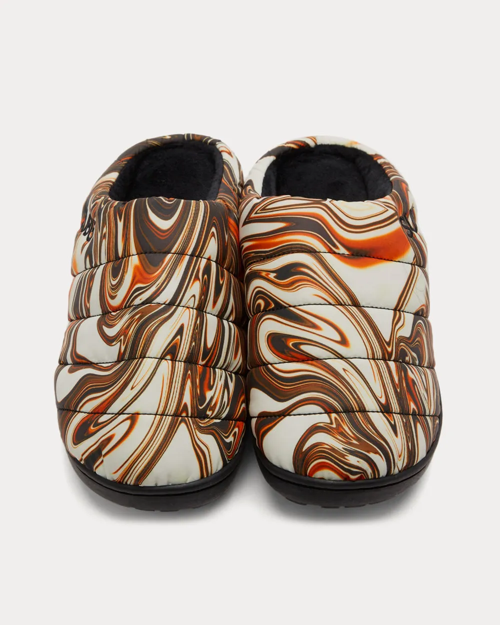 Quilted Suminagashi Brown / White Slip Ons