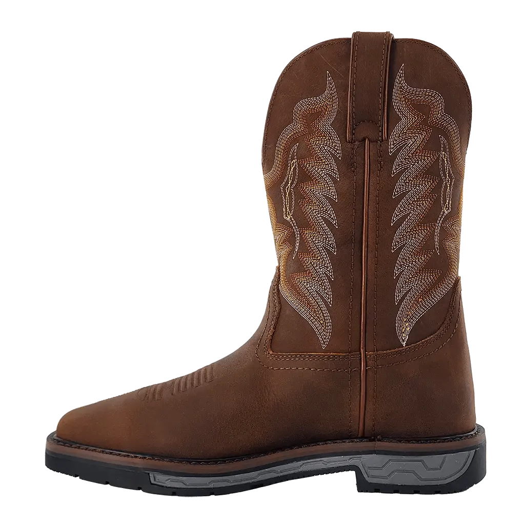 R. Watson Men's 11" Crazy Horse Wide Square Toe Work Boot