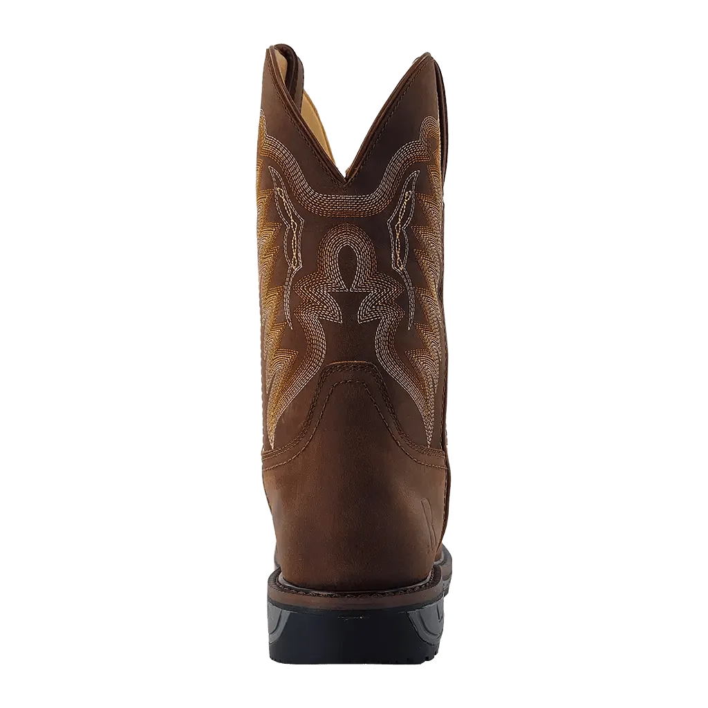 R. Watson Men's 11" Crazy Horse Wide Square Toe Work Boot