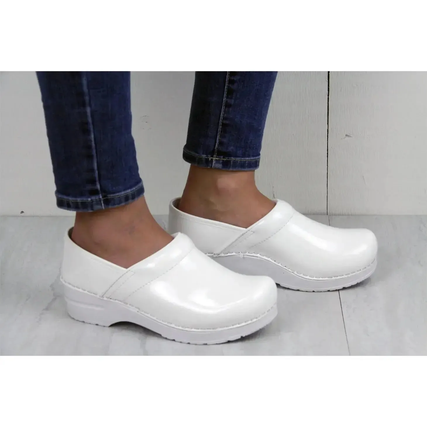 Sanita Women's Professional Patent Slip-Resistant Medical Clog