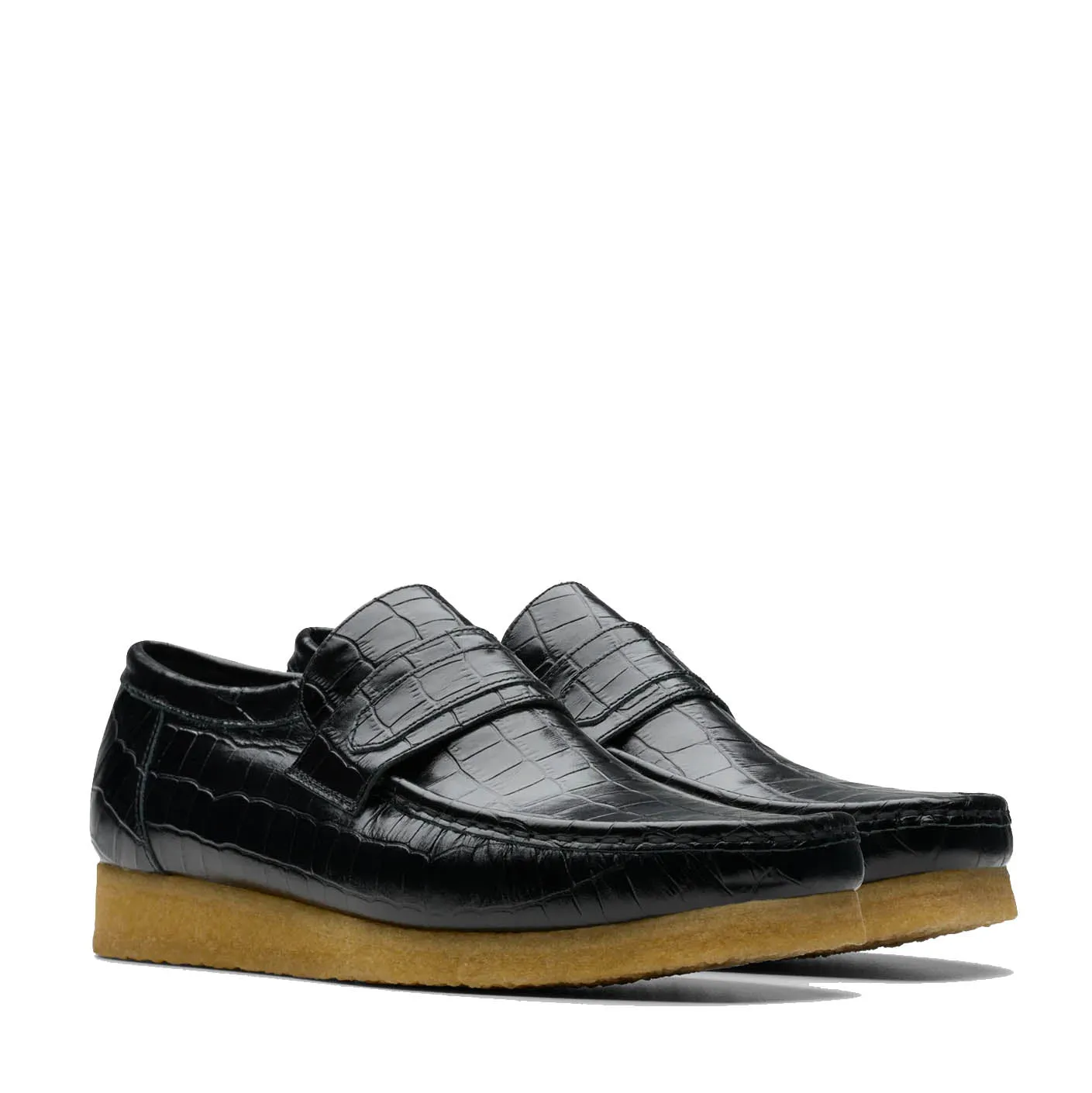 Wallabee Loafer - Black Croc