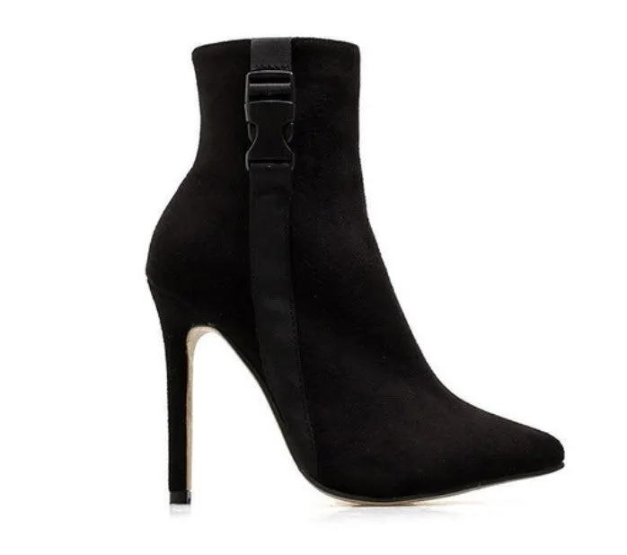 Women's Autumn/Winter PU Leather High-Heeled Ankle Boots