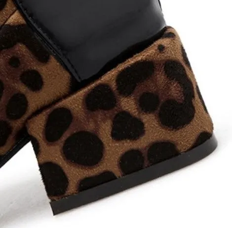 Women's Winter Mid-Heeled Slip-On Ankle Boots With Square Toe